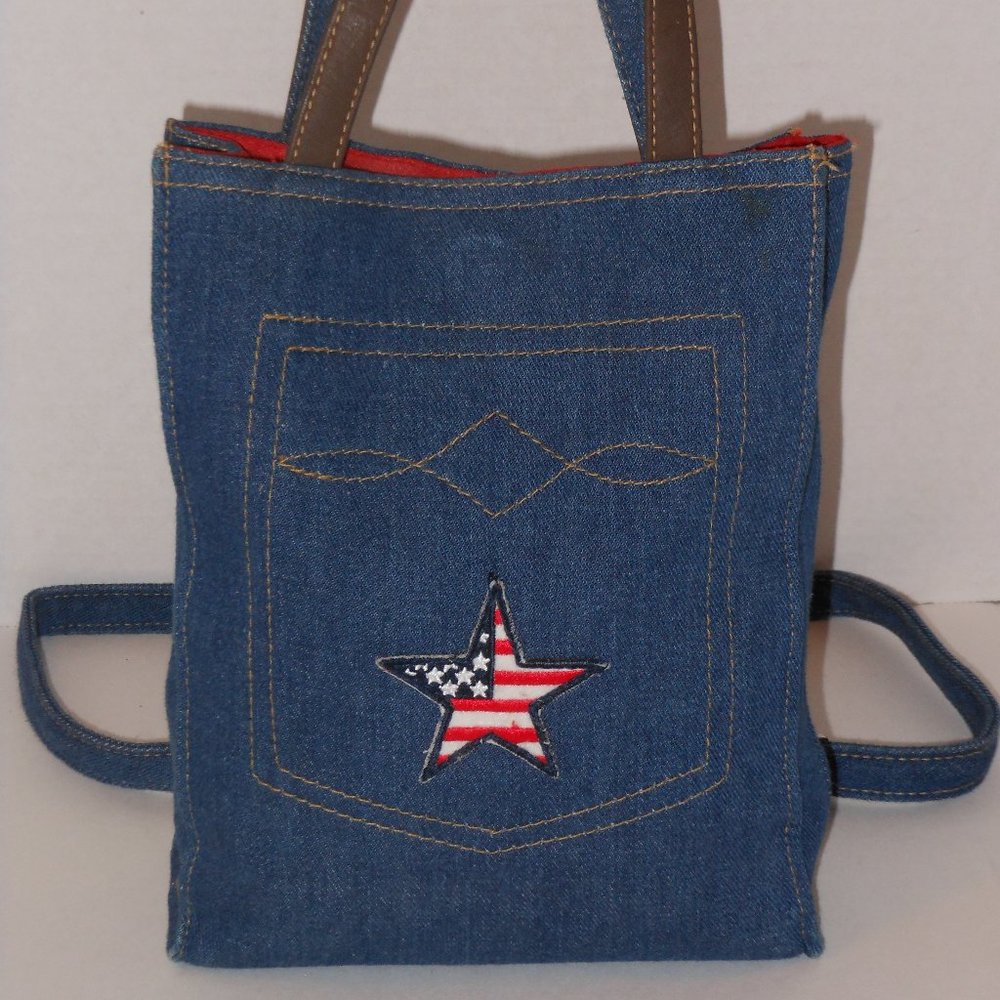 PYRAMID ACCESSORIES BLUE DENIM BACKPACK FOR GIRLS